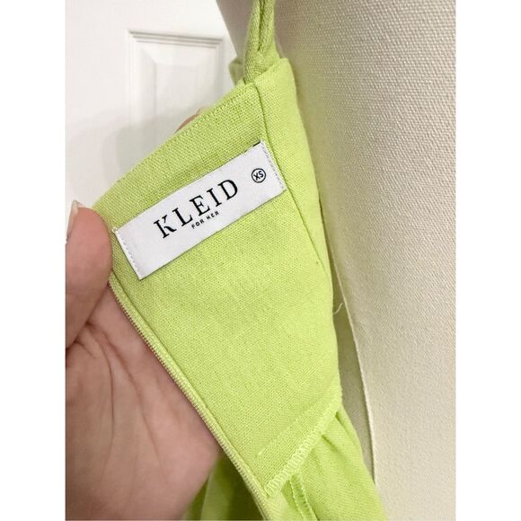 Kleid for Her Womens Lime Green Braided Tiered Julietta Mini Dress Size XS - Picture 4 of 5